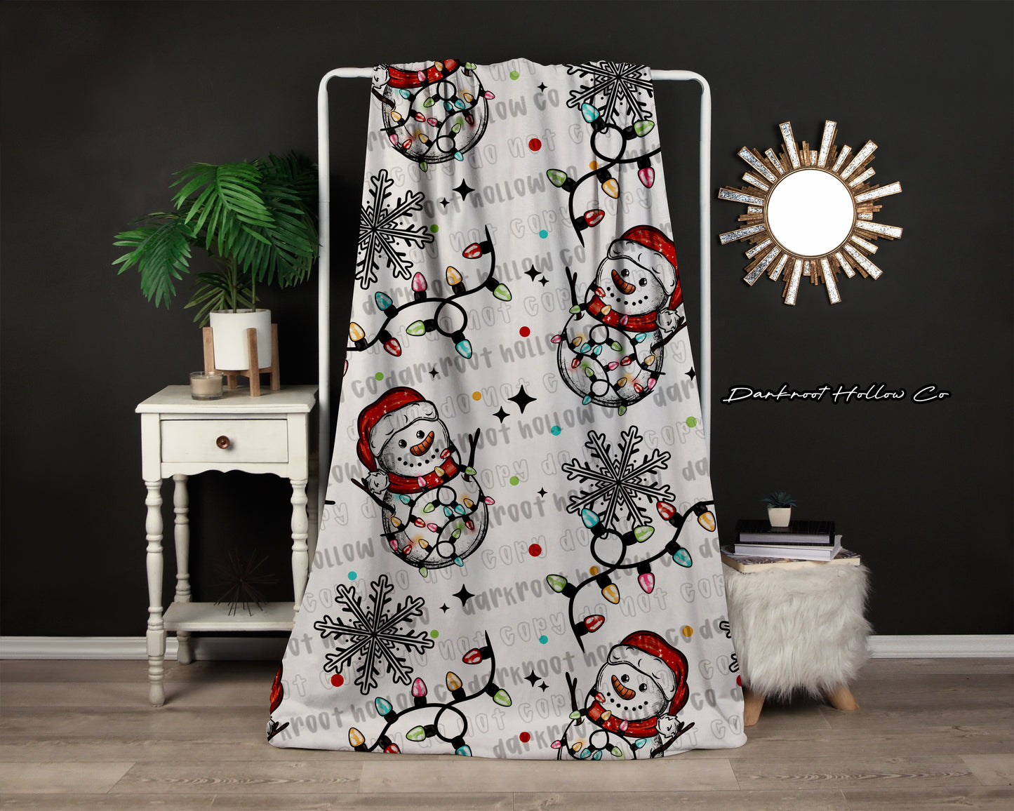 Merry Bright Snowman Blanket