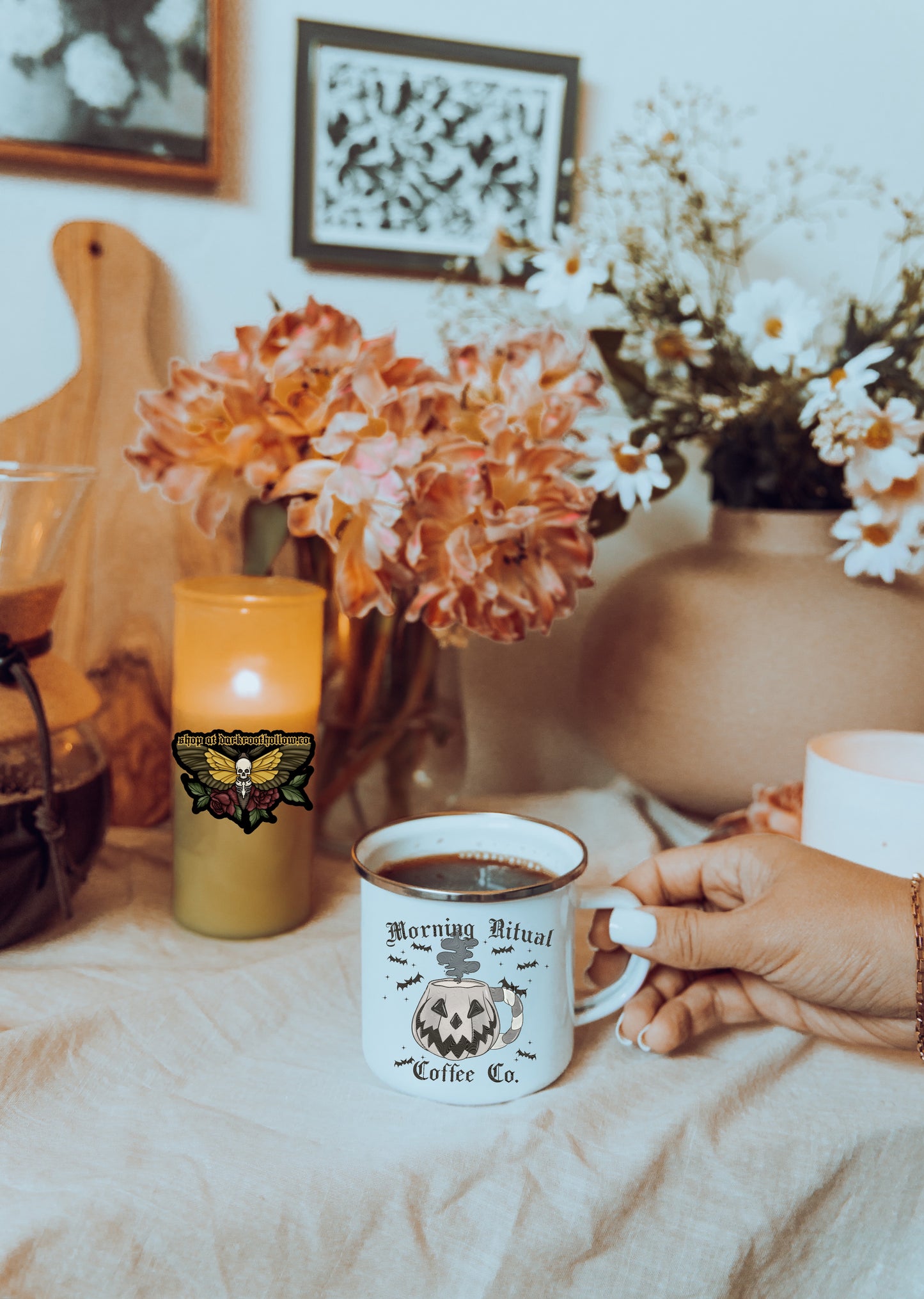 Morning Ritual Coffee Enamel Mug