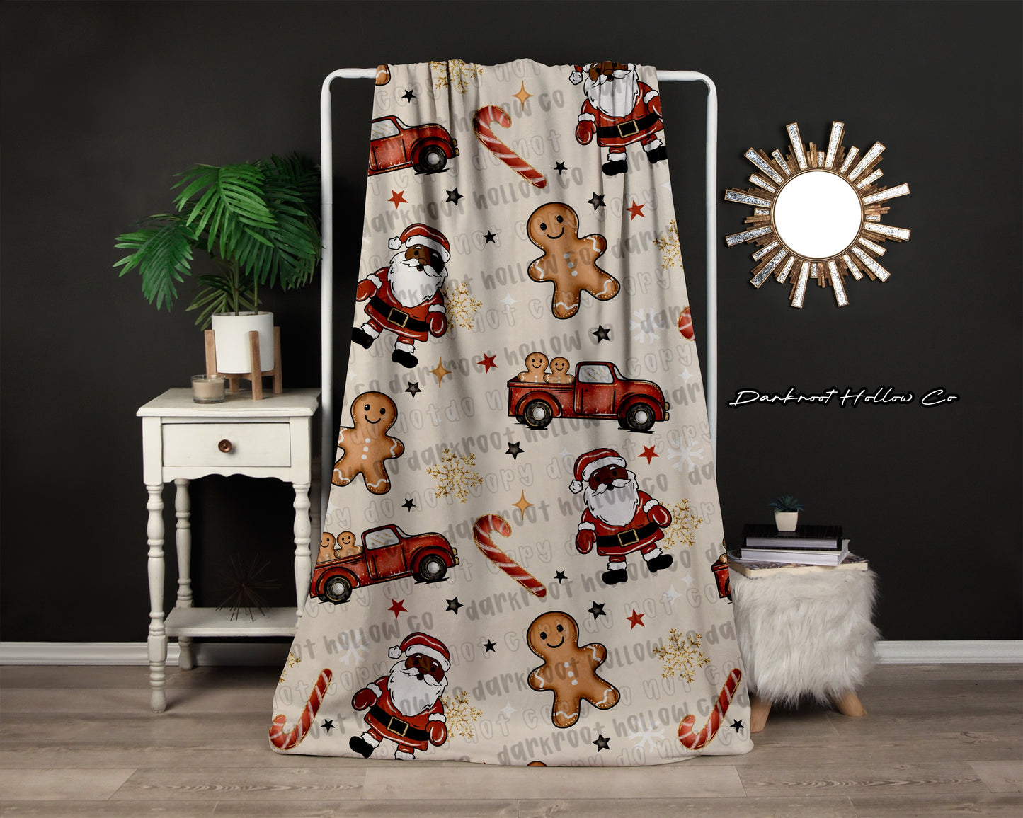 Dark Skin Tone Santa Blanket