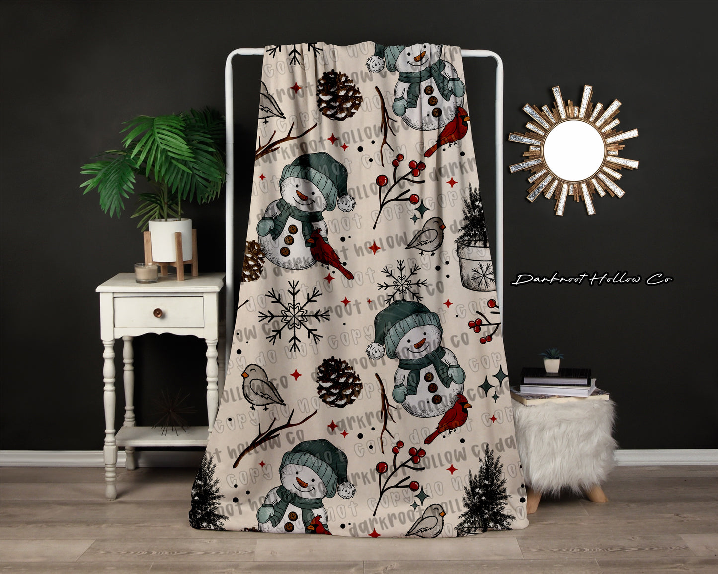 Snowman and Birds Blanket