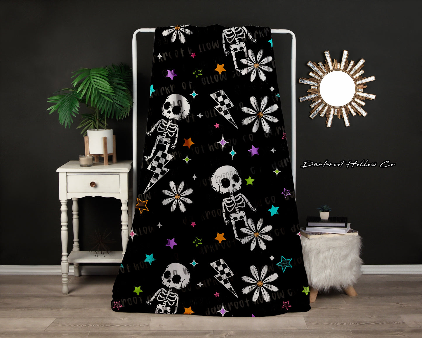 Floral Skellies Blanket