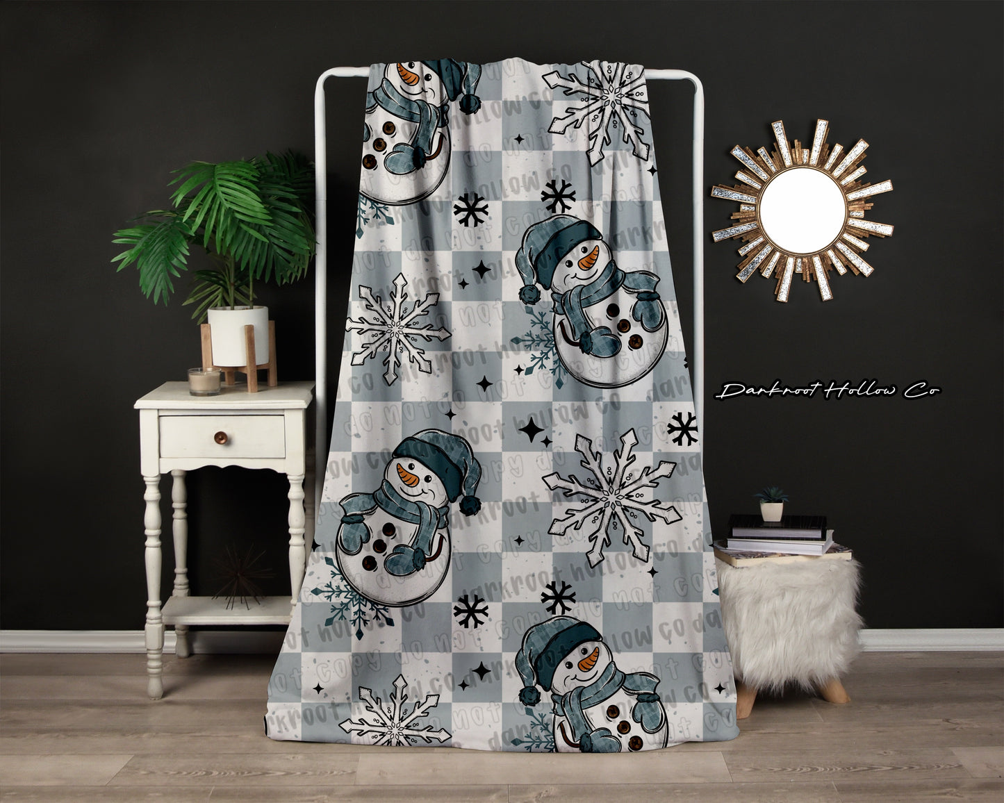 Snowman Checker Blanket