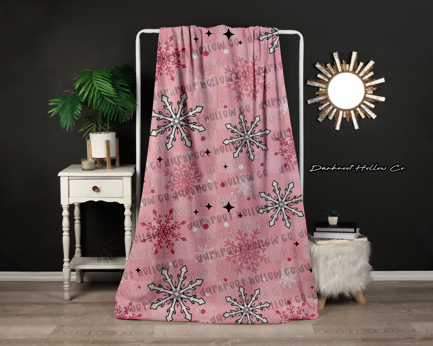 Pink Snowflake Blanket