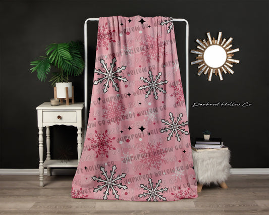 Pink Snowflake Blanket