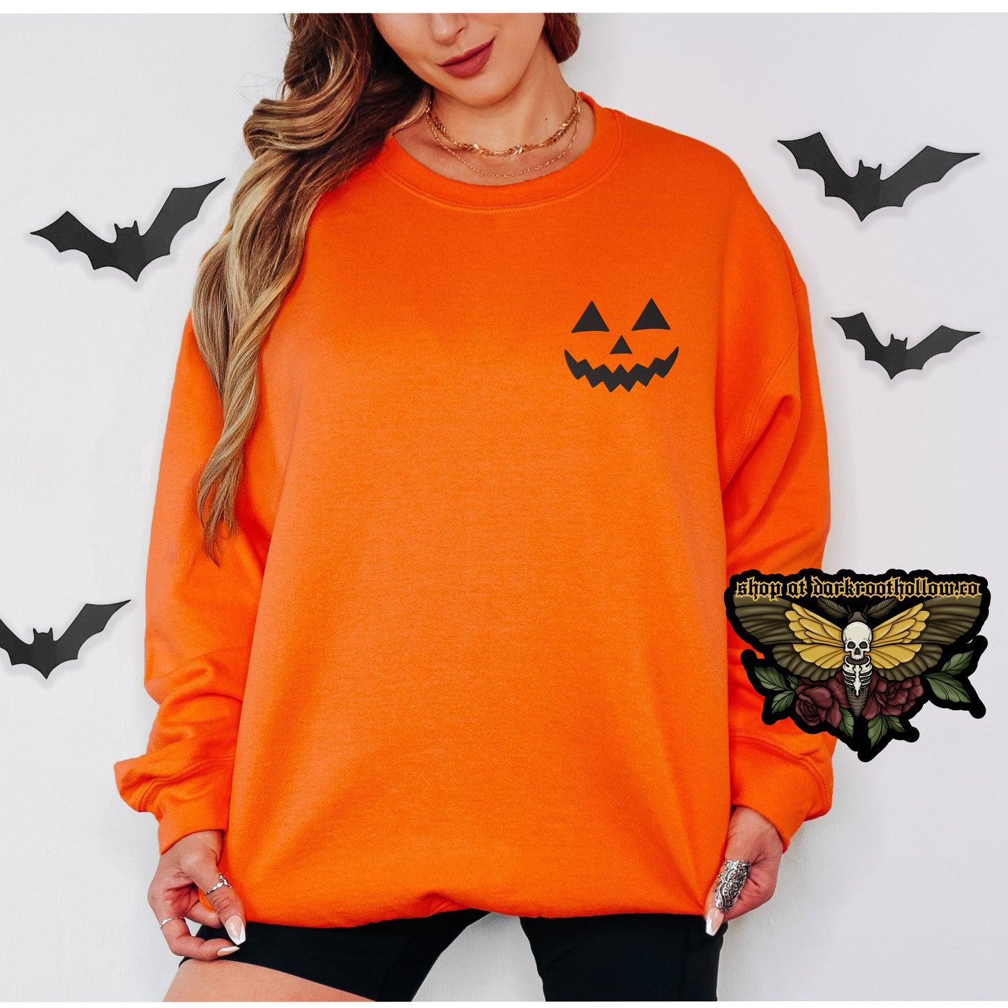 Jack O Lantern Embroidered Crew