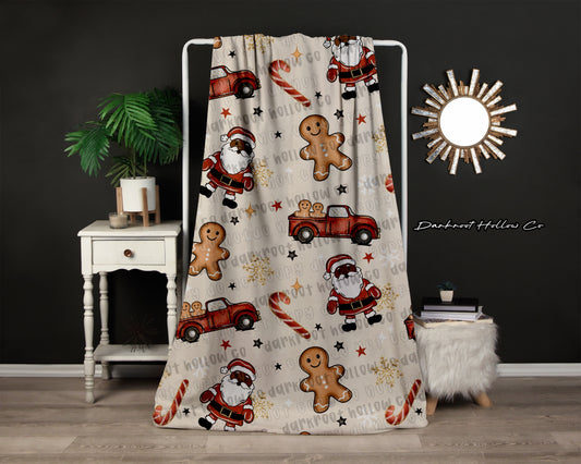 Dark Skin Tone Santa Blanket