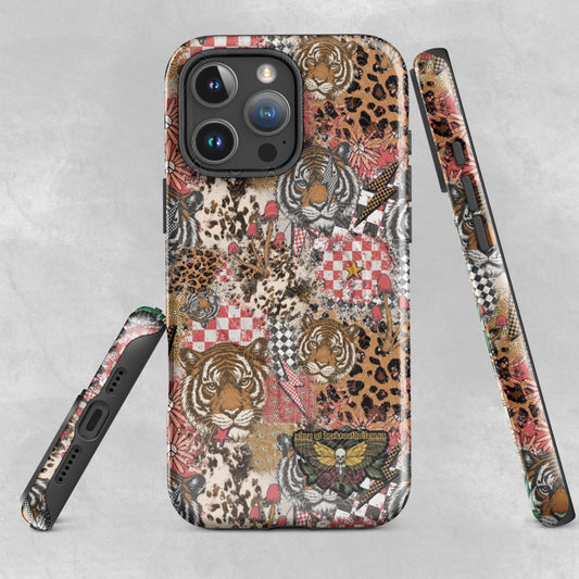 Tiger patchwork tough case for iPhone