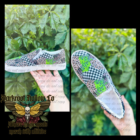 Edgy slip-on canvas shoes