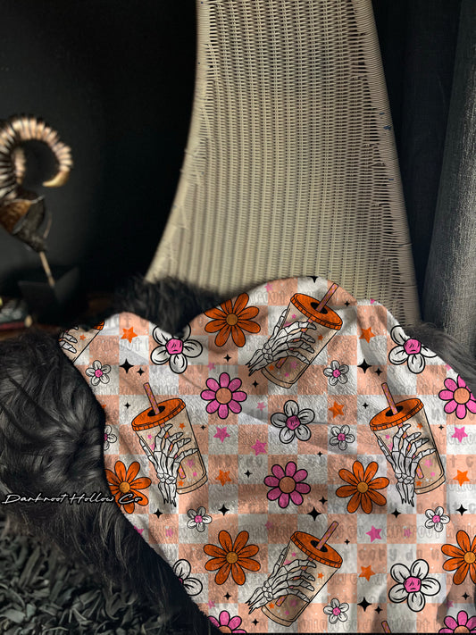 Pink & Orange Skellie Iced Coffee Blanket