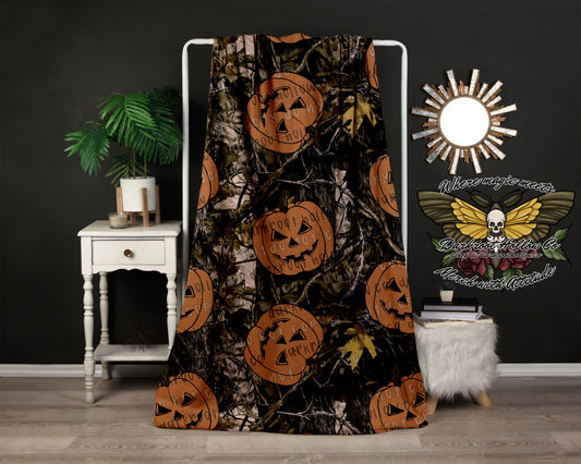 Camo Pumpkin Blanket
