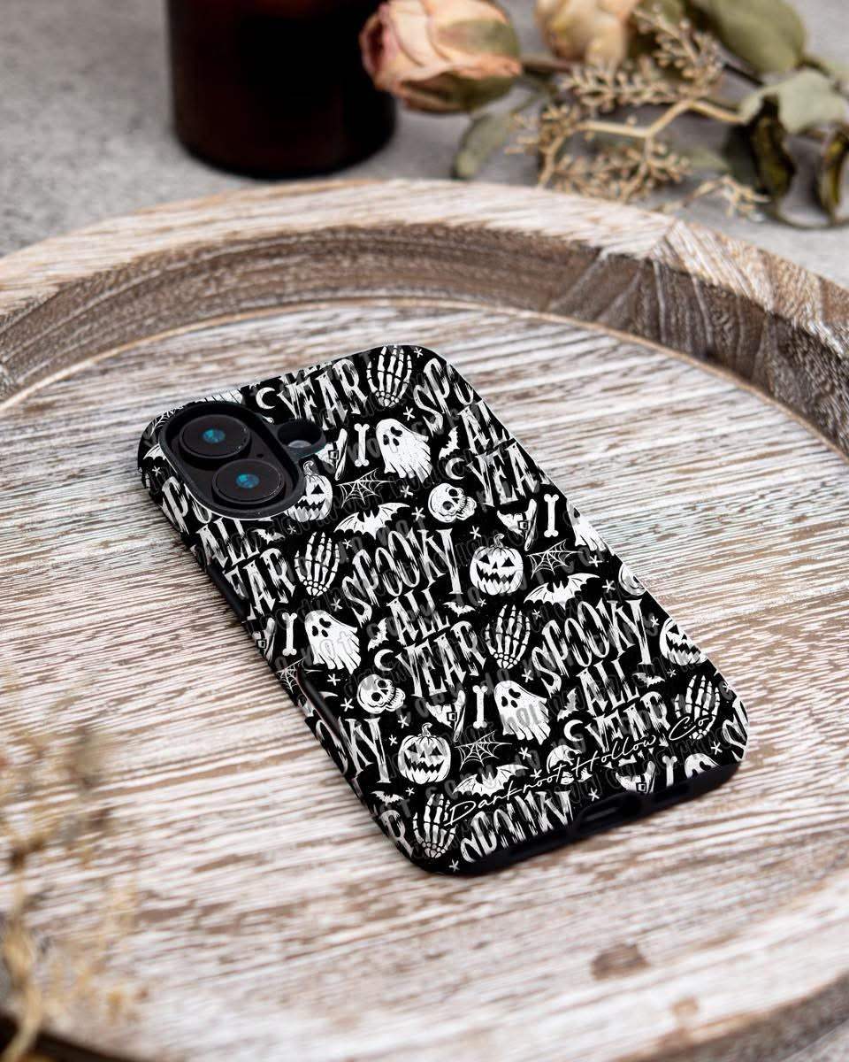 B&W Spooky all year iPhone Case
