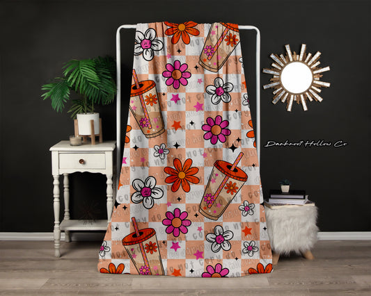 Pink & Orange Skellie Iced Coffee Blanket