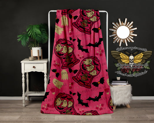 Spooky Vintage Pink Gumball Blanket